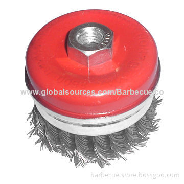 BBQ tool sets, twisted cup brush, made of carbon steel, sized 4/5/6/7/8"